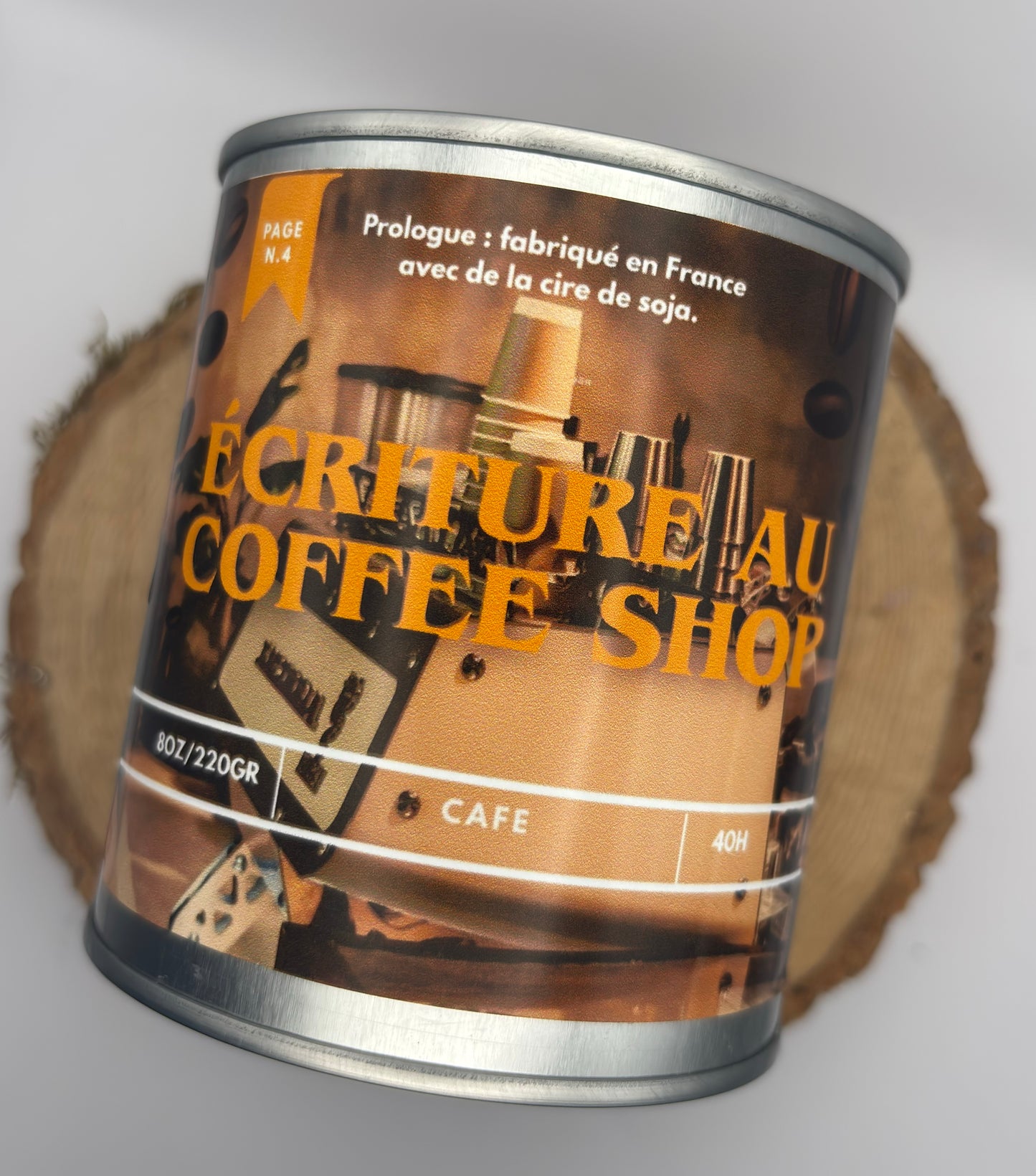 Literary candle Writing in the coffee shop – handmade and scented – small and large format