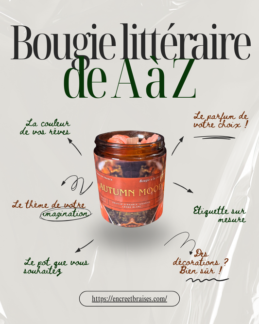Bougie personnalisée “De A à Z” – Pour auteurices & lecteurices