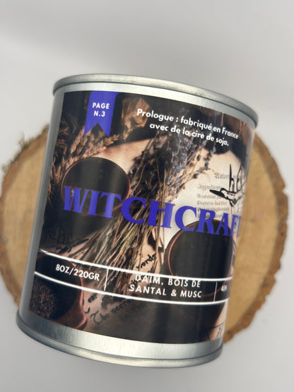 Witchcraft Literary Candle – Handmade and Scented – Small and Large Size