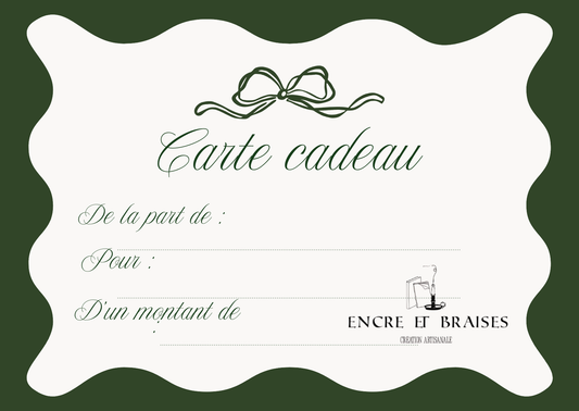 Carte-cadeau Encre & Braises