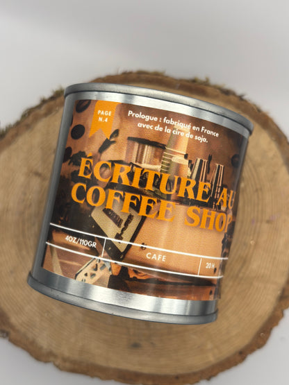 Literary candle Writing in the coffee shop – handmade and scented – small and large format