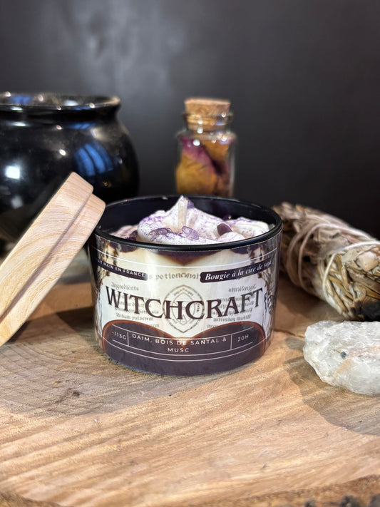 Bougie littéraire Witchcraft – artisanale et parfumée – petit et grand format