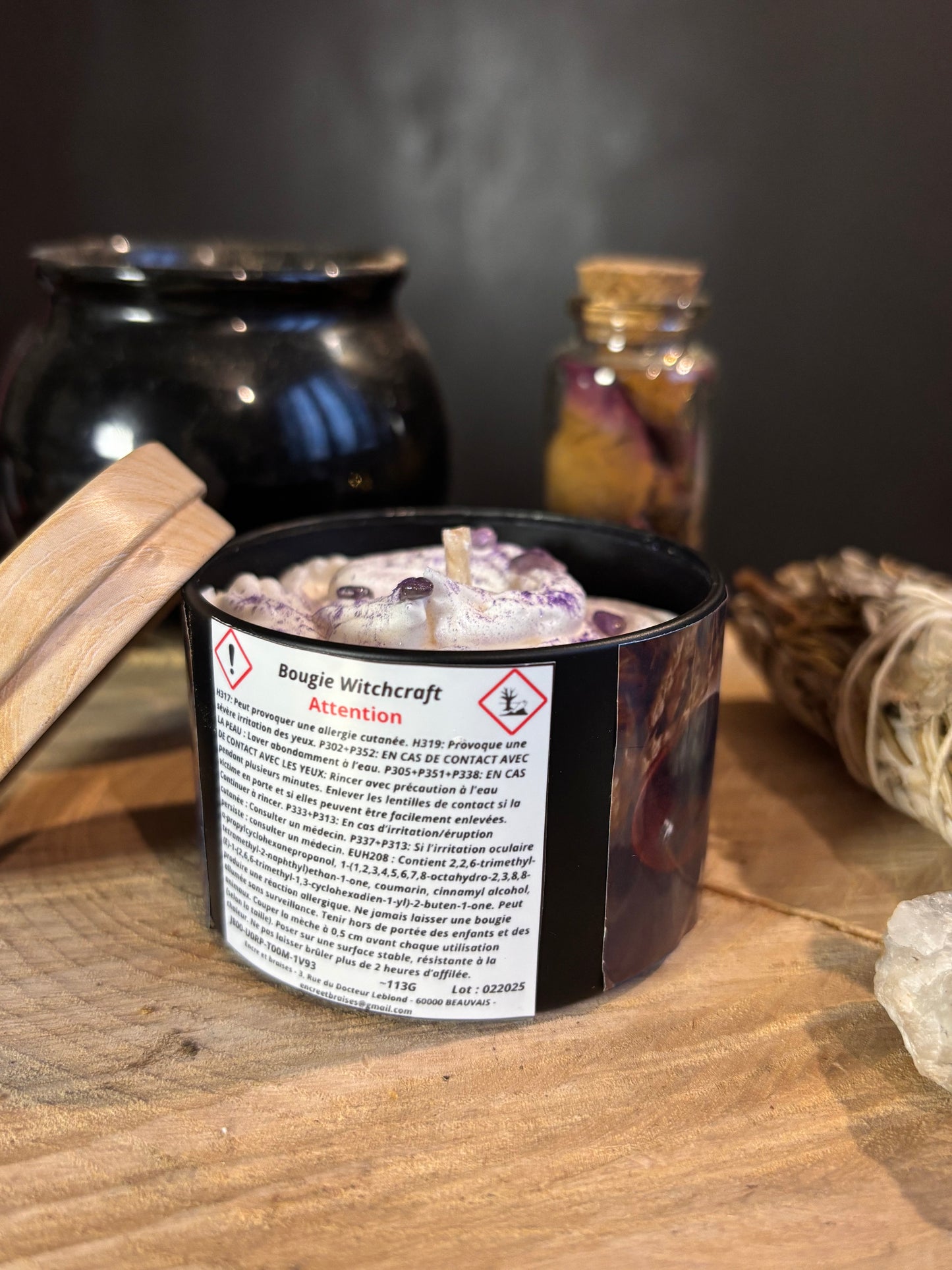 Bougie littéraire Witchcraft – artisanale et parfumée – petit et grand format