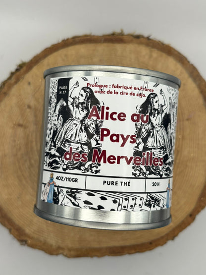 Alice in Wonderland Literary Candle – Handmade and Scented – Small and Large Sizes