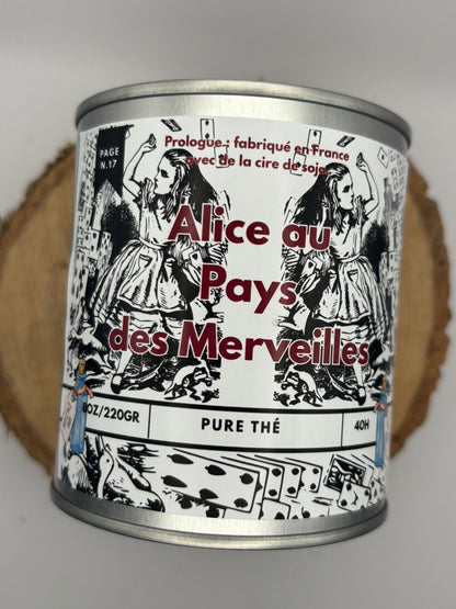 Alice in Wonderland Literary Candle – Handmade and Scented – Small and Large Sizes