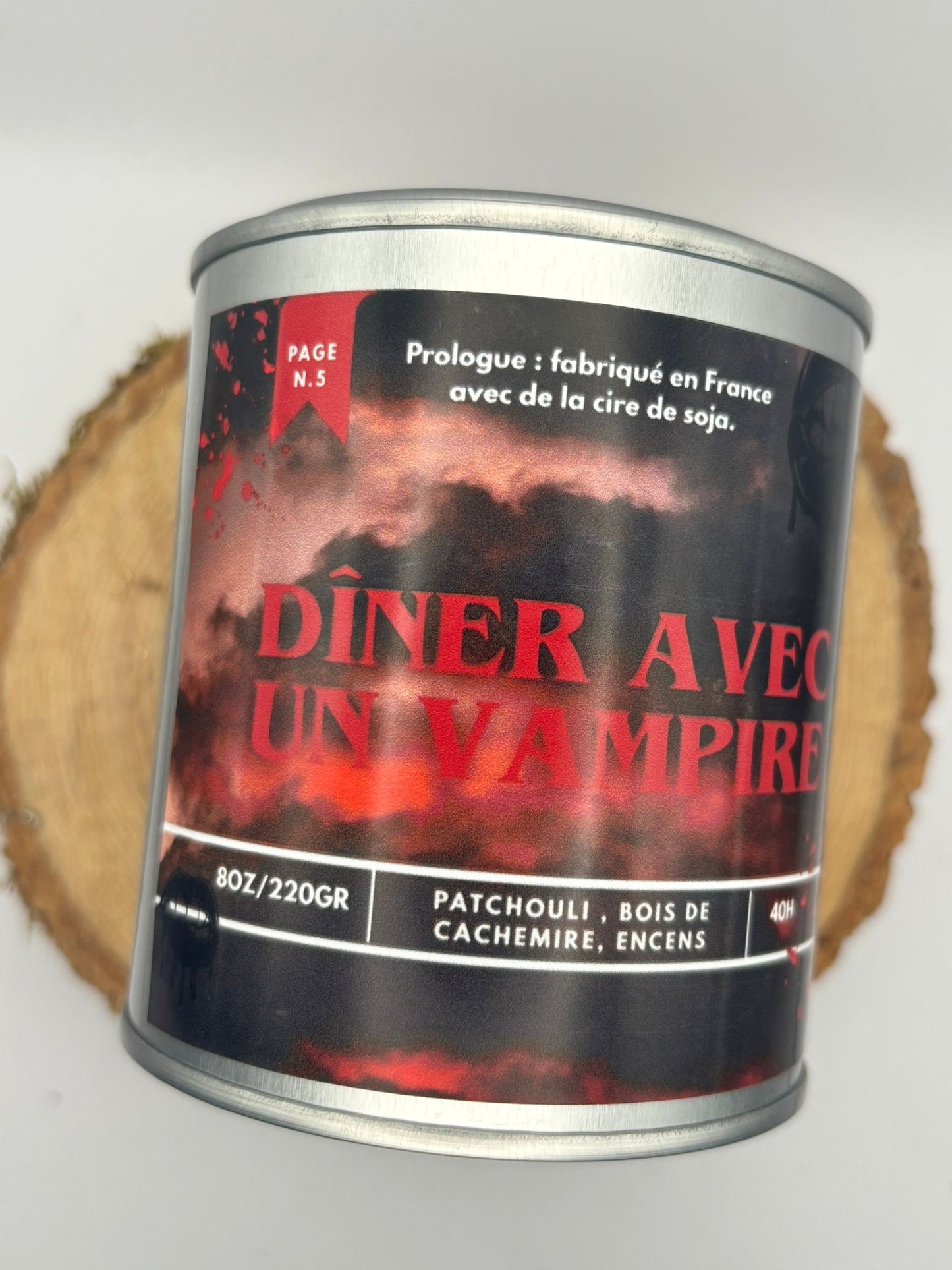 Literary Candle Dinner with a Vampire – handcrafted and scented – small and large sizes